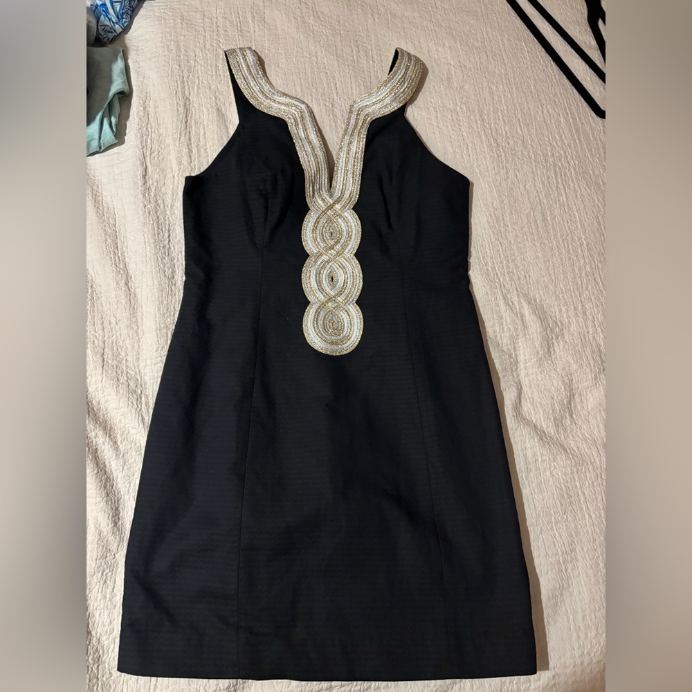 NWT Lilly Pulitzer Valli Dress - Black & Silver/Gold